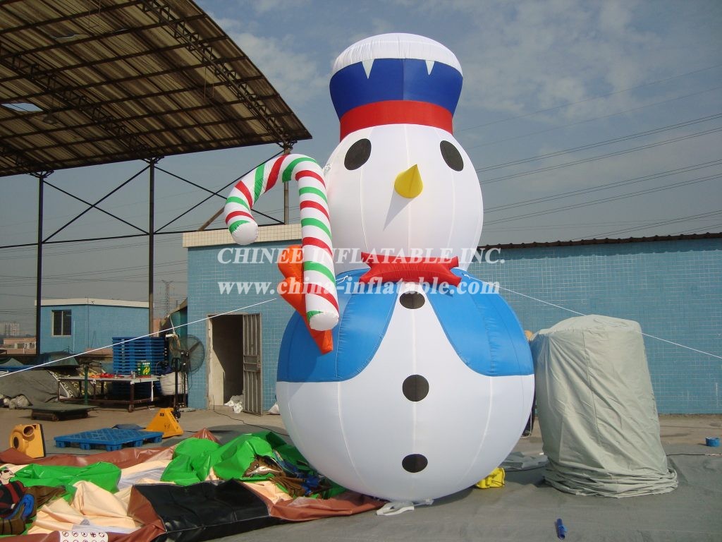 C1-167 Christmas Inflatables Snowman With Candy Cane