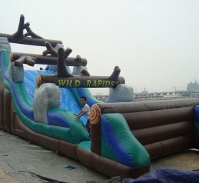 T8-1192 Wood Inflatable Slide For Kids