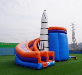 T8-133 Rocket Space Travel Theme With Slide Commercial Party Fun For Kids Inflatabel Combo