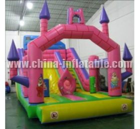 T8-1290 Pink Inflatable Castle Slide