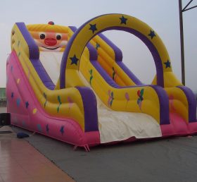T8-148 Happy Face Balloons Stars Inflatable Slide