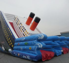 T8-188 Titanic Ship Inflatable Dry Slide