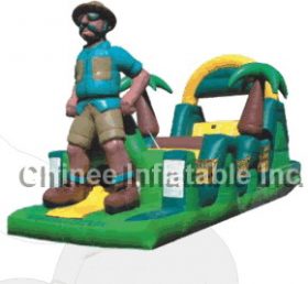 T8-202 Large Human Jungle Themed Inflatable Slide