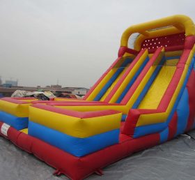 T8-430 Colorful Standard Massive Inflatable Double Lane Dry Slide