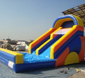 T8-603 Colorful Massive Inflatable Double Lane Dry Slide