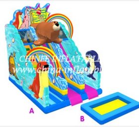 T8-1520 Undersea World Themed Inflatable Slide For Kids