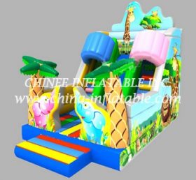 T8-1525 Jungle Themed Bouncing Inflatable Slide