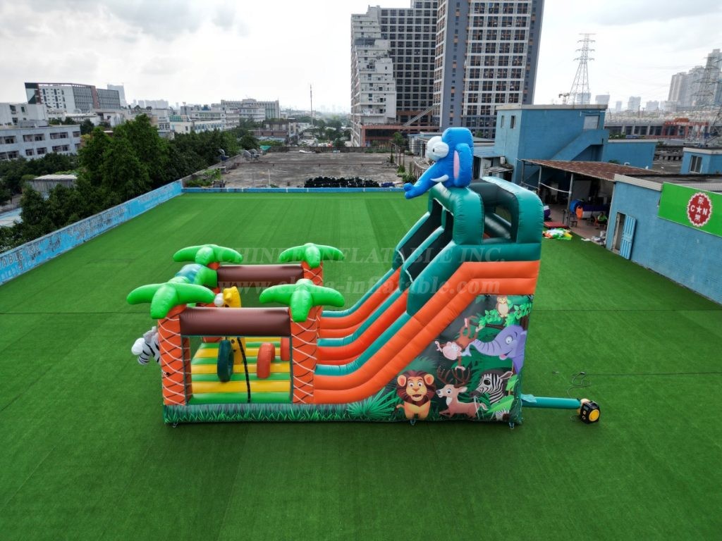 T8-1495B Jungle Jumping Inflatable Slide