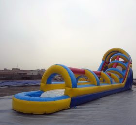 T2-2 Commercial Long Inflatable Slides With Water Pool