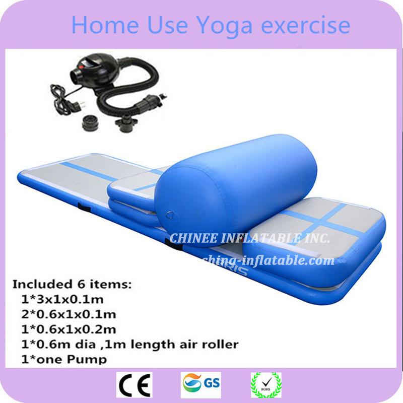 AT1-011 6 Pieces(4 Mat+1 Roller+1 Pump)Inflatable Home Gym Equipment Air Track Training Set / Air Gym Mat For Home Edition