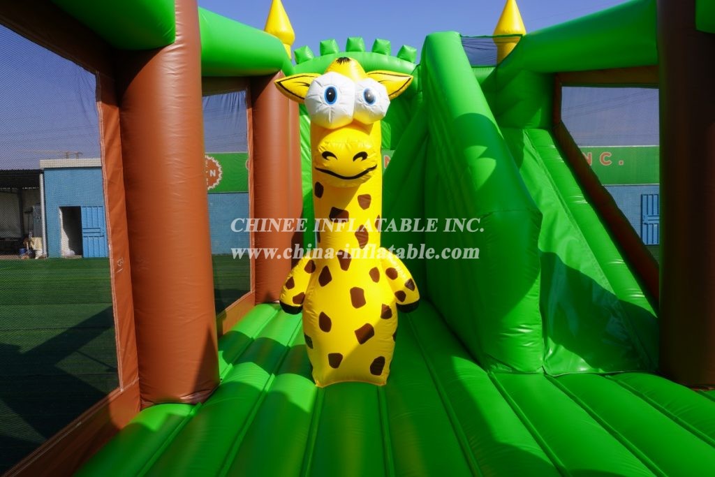 T5-1002F Jungle Safari Bouncy Castle Combo Slide Outdoor Kids Jumping Castle