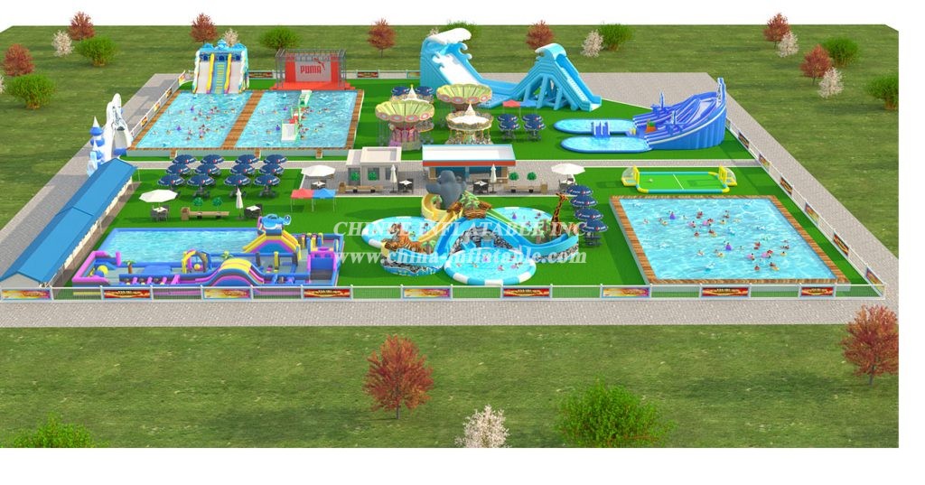 IS11-4016 Biggest Inflatable Zone Amusement Park Outdoor Playground