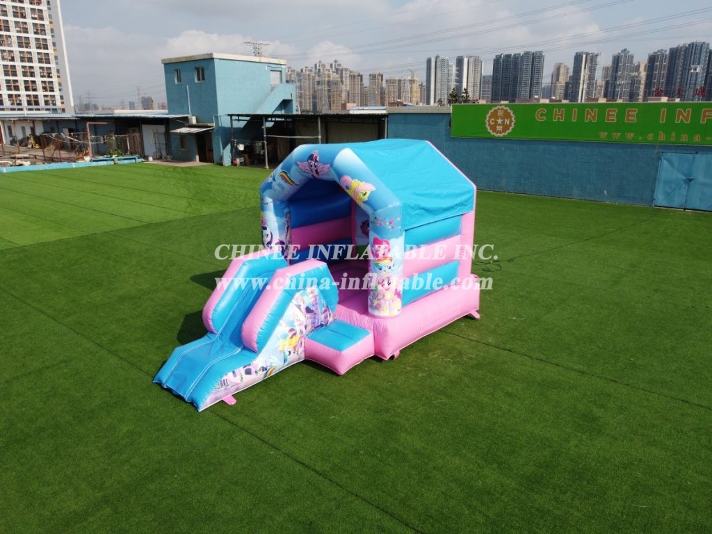 T2-2723B My Little Pony Kids Bouncy Castle With Slide Commercial Inflatable Combos