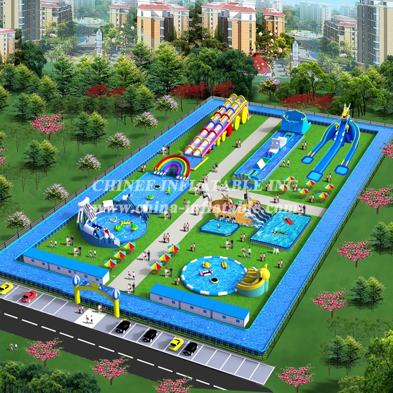 IS11-4001 Biggest Inflatable Zone Blow Up Amusement Park Outdoor Playground