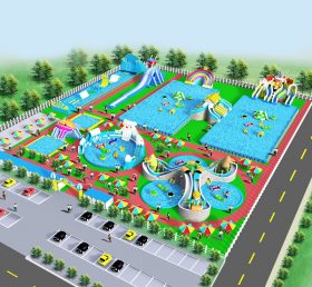 IS11-4002 Biggest Inflatable Zone Blow Up Amusement Park Outdoor Playground