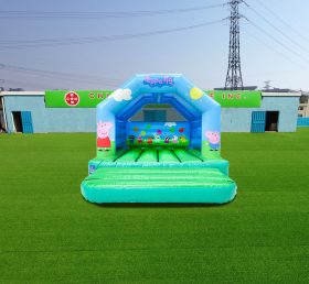 T2-4017 12x12ft Green Peppa Pig Bounce House