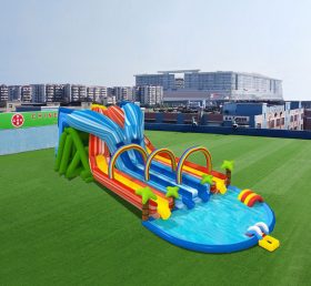 T8-1445 Rainbow Grade Inflatable Water Slide For Kids And Adults