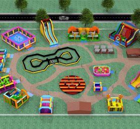 IS11-4024 Inflatable Zone Amusement Park Outdoor Playground