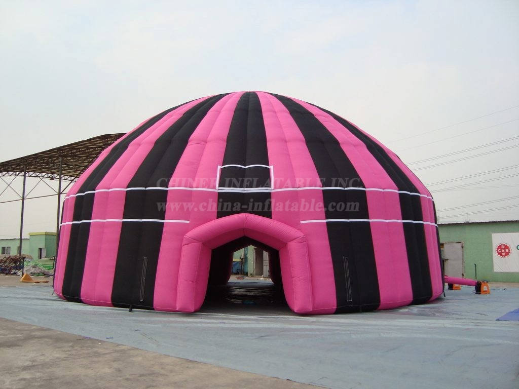Tent1-370B Black And Pink Inflatable Dome