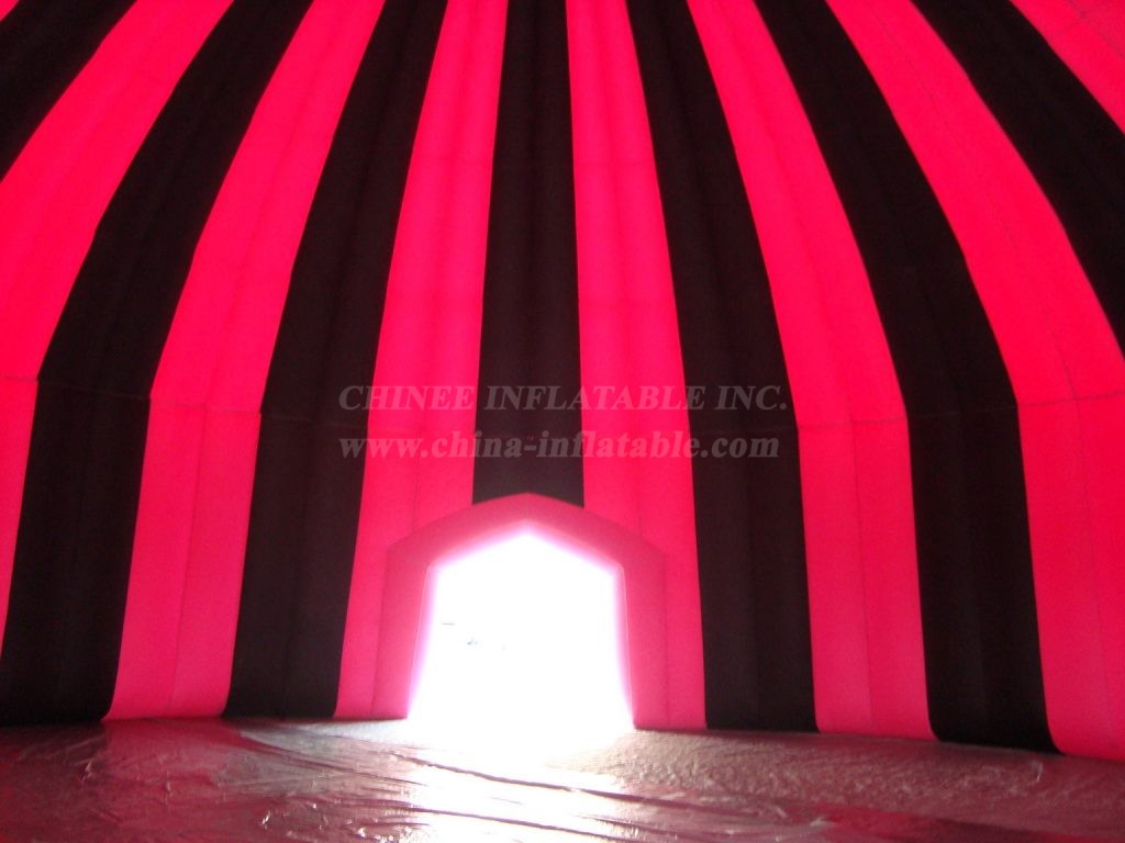 Tent1-370B Black And Pink Inflatable Dome