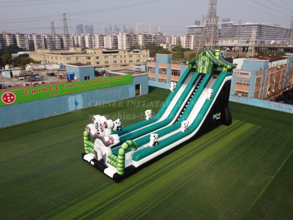 T8-4021B Inflatable Panda-Themed Bamboo Slide