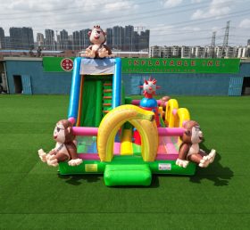 T6-3560B Pirate Monkey Theme Inflatable Jumping Castle With Slide