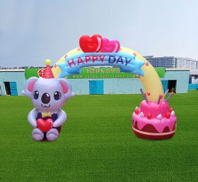 Arch2-458 Inflatable Happy Birthday Cake Arches Kids Activities Party Supplies Decoration