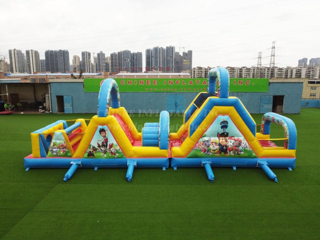 T7-1600 PAW Patrol & Super Mario Themed Inflatable Obstacle Course
