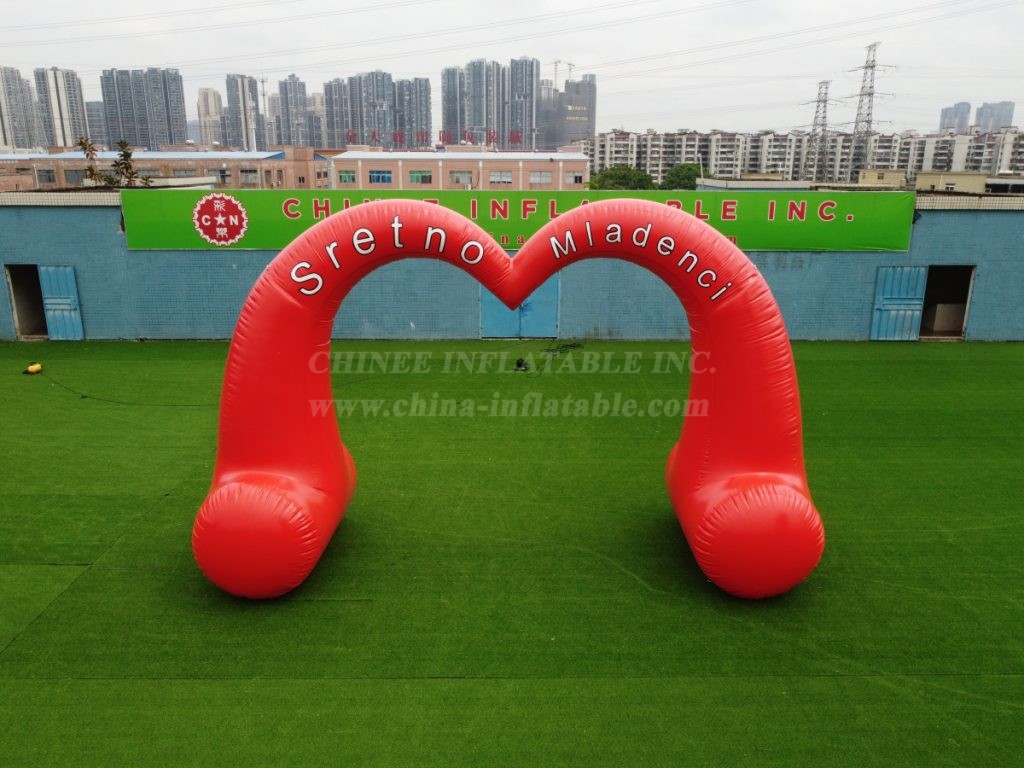 Arch1-240B Heart-shaped Inflatable Arch