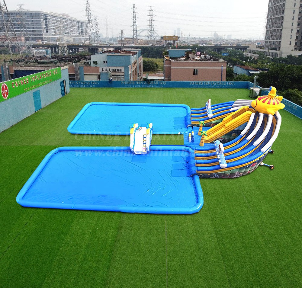 Pool2-828 Ocean inflatable water slide with pool park
