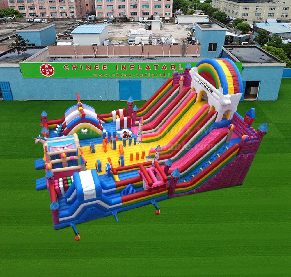 T6-1136 Rainbow Castle Slide Funcity