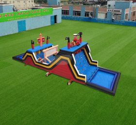 T7-1823 Pirate Ship Inflatable Outdoor Obsatcle Course