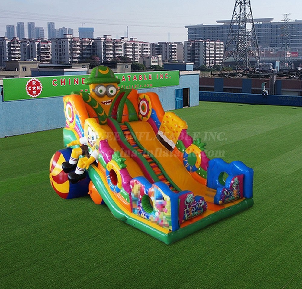 T8-4519 Minion inflatable dry slide