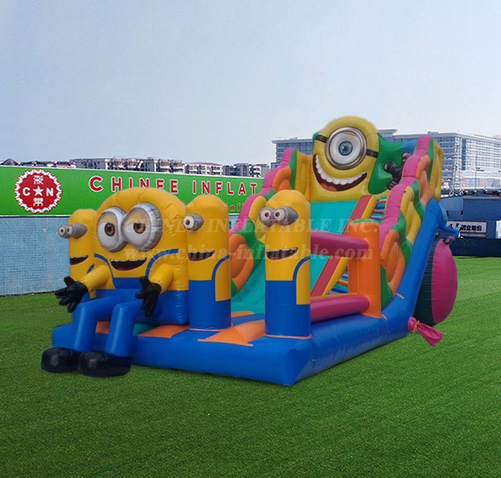 T8-4541 Minion Inflatable Dry Slide
