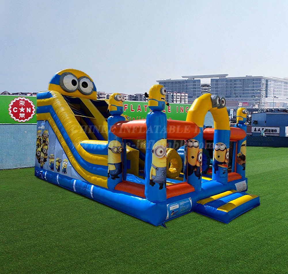 T8-4542 Minion Inflatable Dry Slide