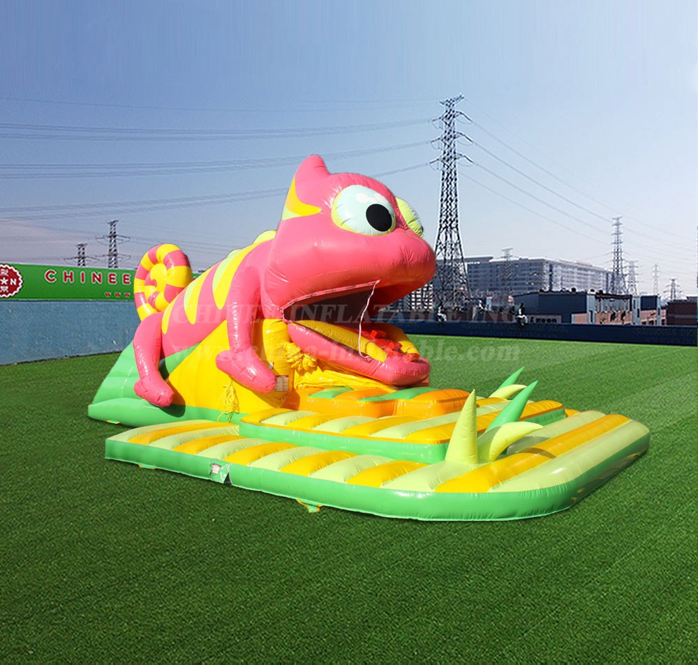 T2-7077 Slide chameleon Inflatable Bouncer