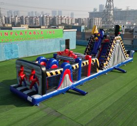 T7-1374 Racing Themed Inflatable Obstacle Course
