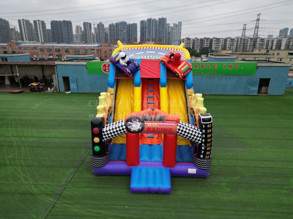 T8-7000 racing theme inflatable slide